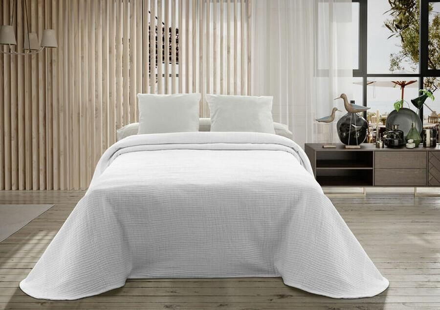 Hosteline Sprei PALMA Wit Bed van 105