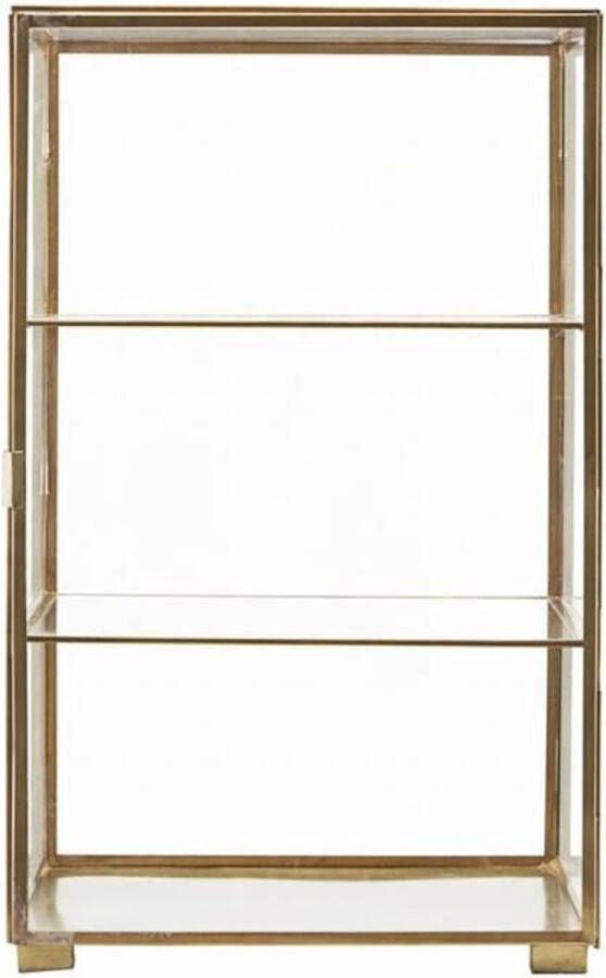 House Doctor CB0750 kastje met 2 planken Glass 35 x 35 x H56 6 cm Messing