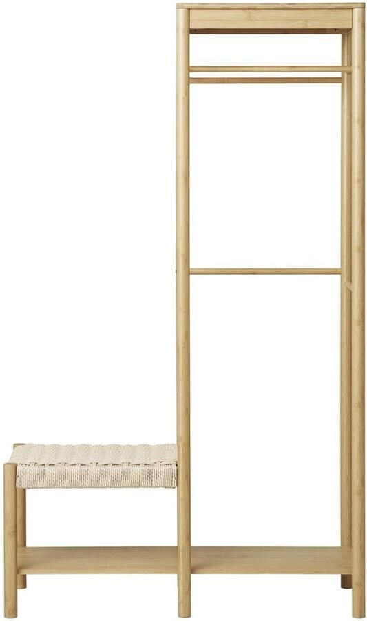 Ember kledingrek kledingorganisator kledingstandaard stijlvol bamboe frame 95 cm x 36 cm x 165 cm