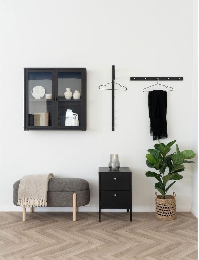 House Ladekast – 2 Lades Zwart Staal & Messing Accenten Scandinavisch design