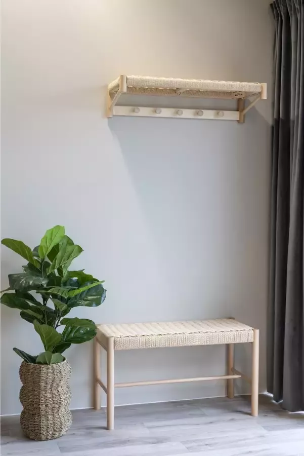 House Nordic Abano Hoedenplank in populierenhout weefplank natuur -78x31 cm