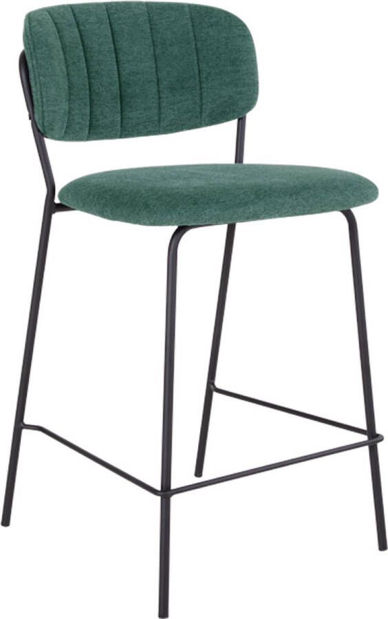 House Nordic Alicante Counter Chair Counter chair in dark green fabric with black metal legs HN1101
