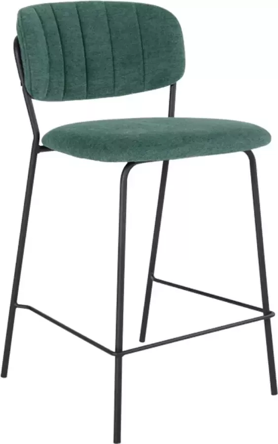 House Nordic Alicante Counter Chair Counter chair in dark green fabric with black metal legs HN1101 - Foto 2