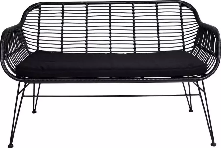 House Nordic Trieste Sofa in zwart polyester bamboe met Zwart kussen