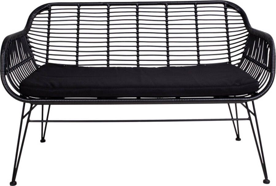 House Nordic Trieste Sofa in zwart polyester bamboe met Zwart kussen