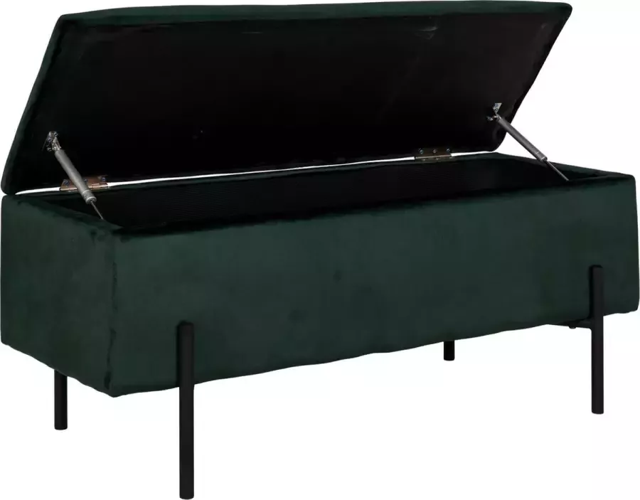 House Nordic Watford bank met opbergruimte groen velours zwart - Foto 4