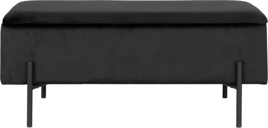 House Nordic Watford bank met opbergruimte zwart velours zwart - Foto 2