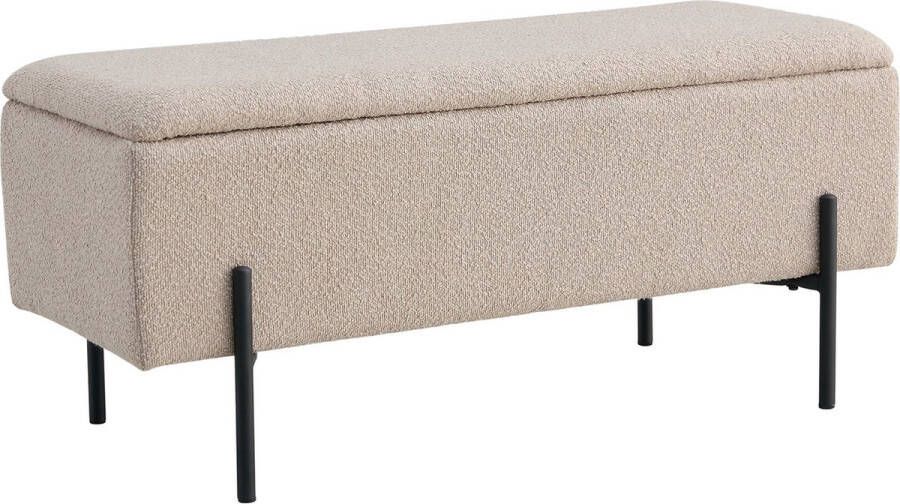 House Nordic Bankje Watford Bouclé met Opslag Beige 95x36 5x46cm - Foto 2