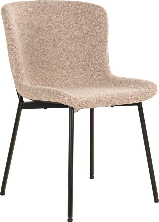 House Nordic Eetkamerstoel Maceda Bouclé Beige Set van 2