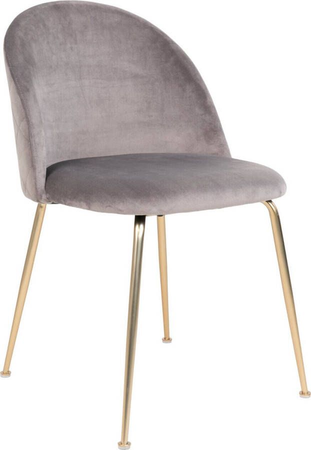 House Nordic Eetkamerstoel Velvet Grijs Draaggewicht 120kg 52x51x78cm Set van 2