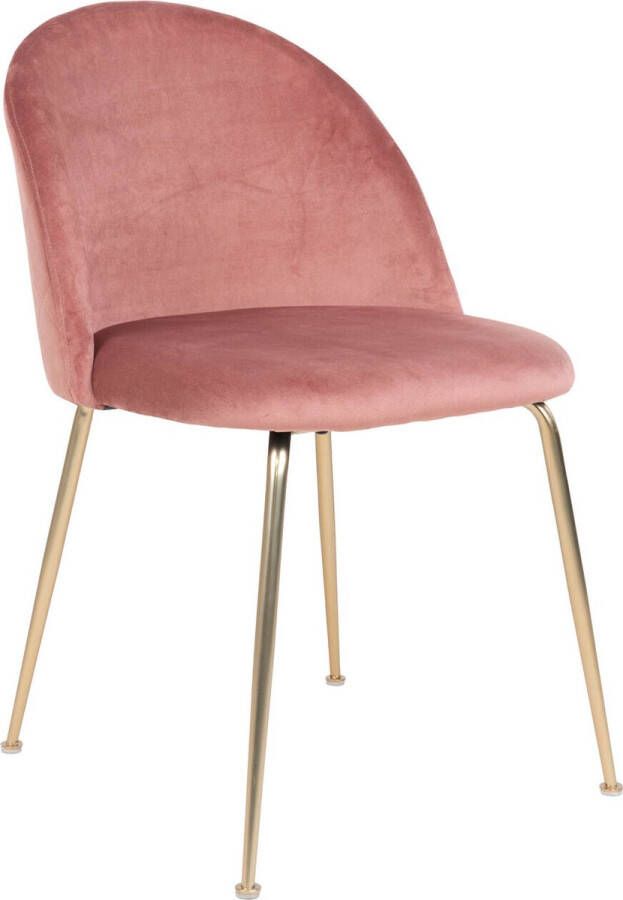 House Nordic Eetkamerstoel Velvet Roze Goud Zithoogte 46cm 52x51x78cm