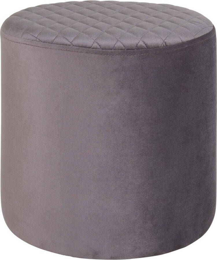 House Nordic Ejby Poef Ronde poef van grijs fluweel