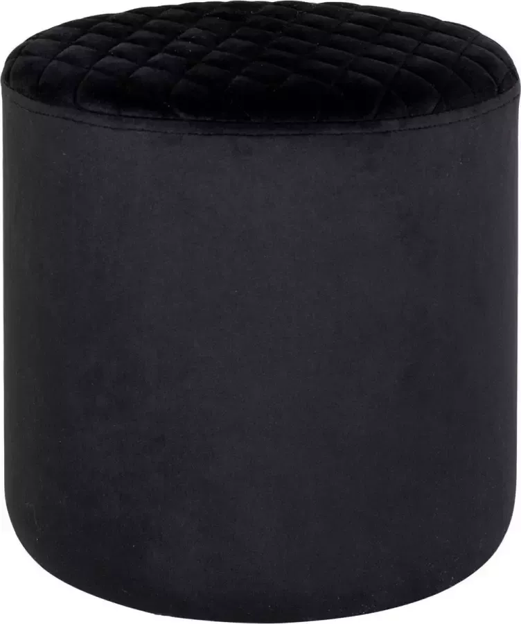 House Nordic Ejby Poef Ronde poef van zwart corduroy