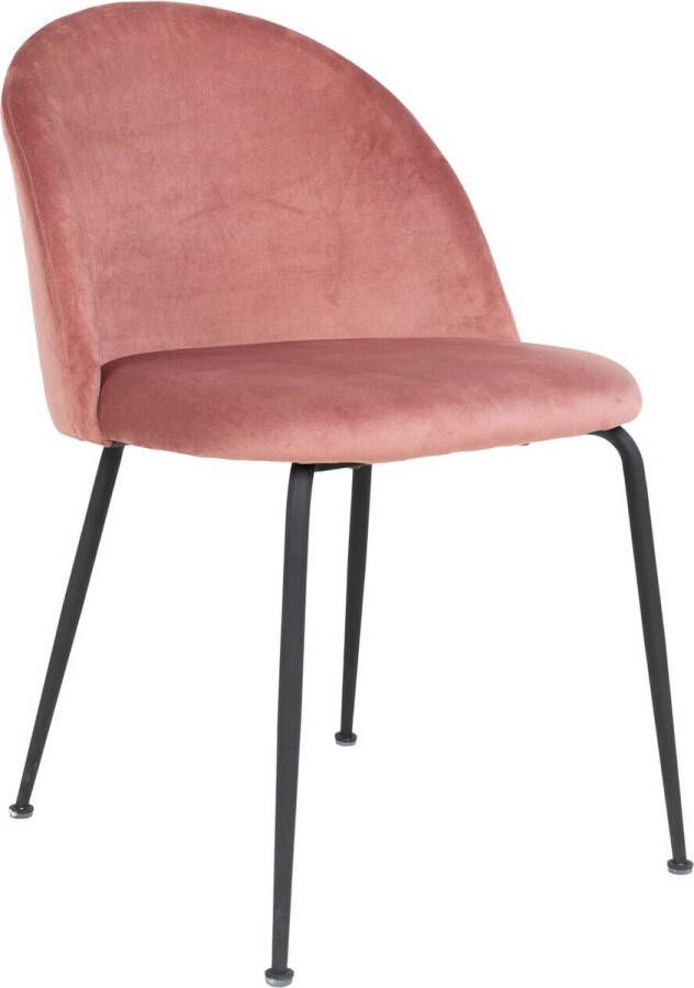 House Nordic Eetkamerstoel Roze Zwart Onderstel Genève (Set van 2) - Foto 2