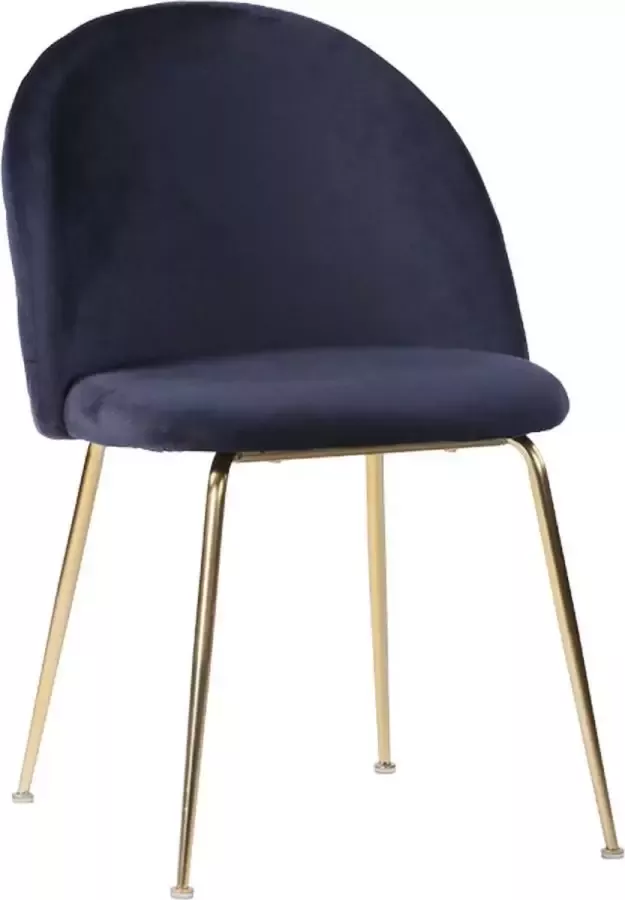 House Nordic Geneve Eetkamerstoel Velvet Blauw Messing Set van 2 - Foto 2