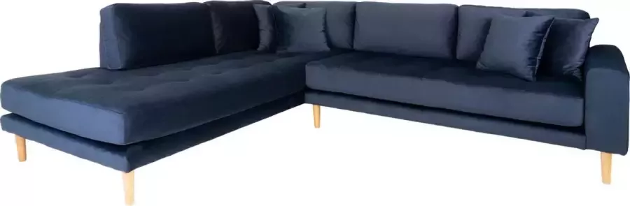 House Nordic Hoekbank Lido Met Open Einde Links Velvet Blauw