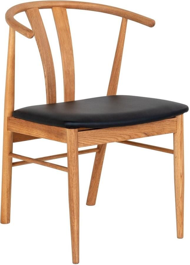 House Nordic Artenara Eetkamerstoel Eiken | Zwart PU-Leer set van 2 - Foto 2