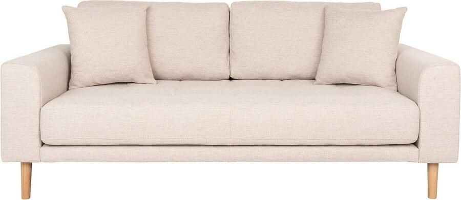 Hioshop Lido bank 2 5 persoons met 2 kussens zandkleurig.