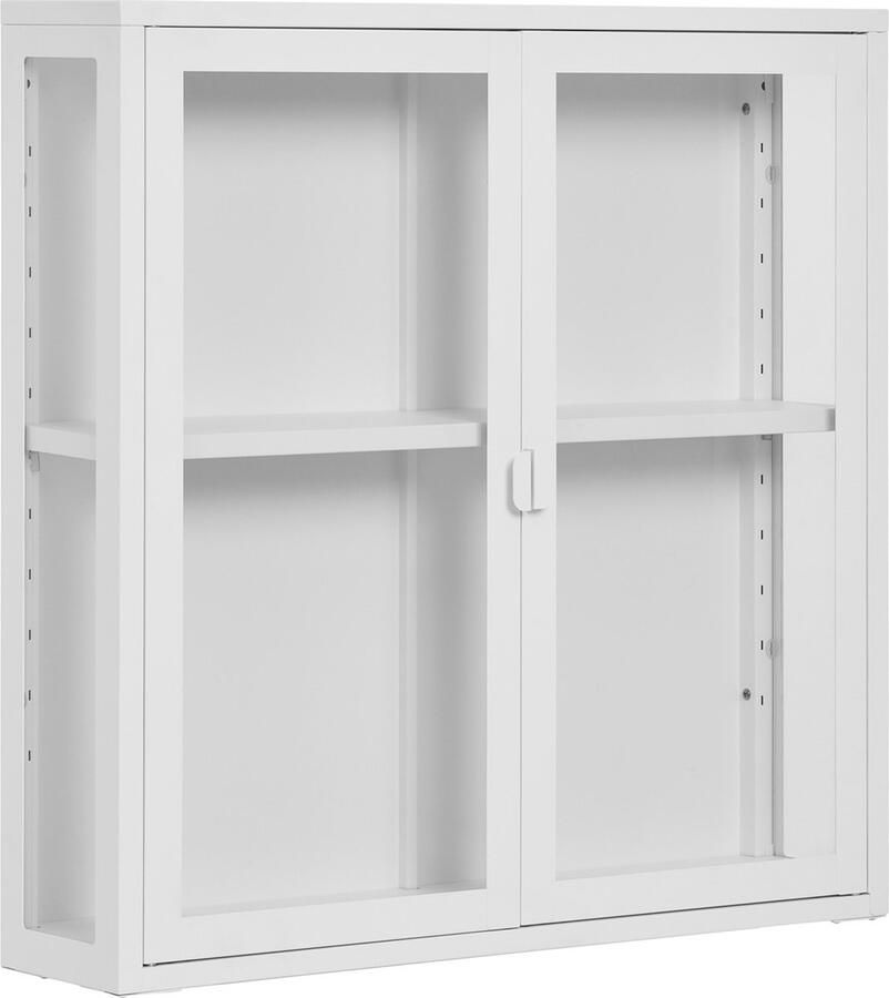 Giga Meubel House Nordic Hangende Wandkast Wit Metaal 2 Deuren 80x18x80cm Brisbane