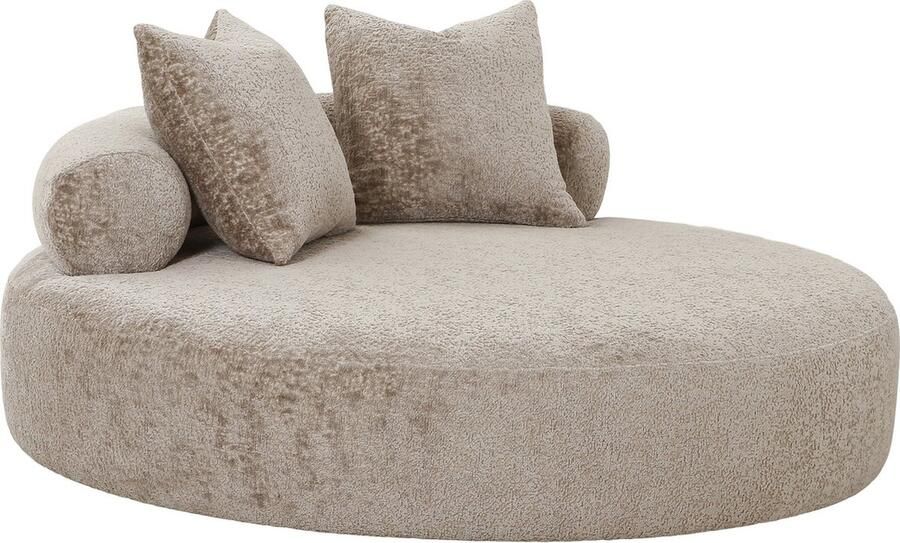 House Nordic Daybed Naturel Rond Polyester 160x160x60cm Daybed Cairo Chenille - Foto 2