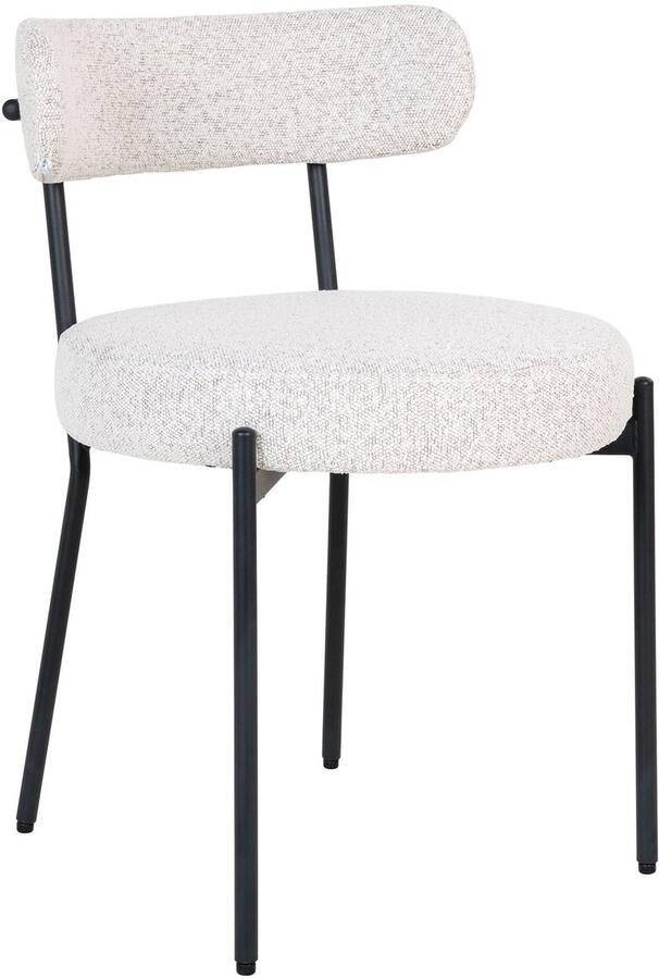 House Nordic Eetkamerstoel Badalona Wit Bouclé Zithoogte 50cm Set van 2