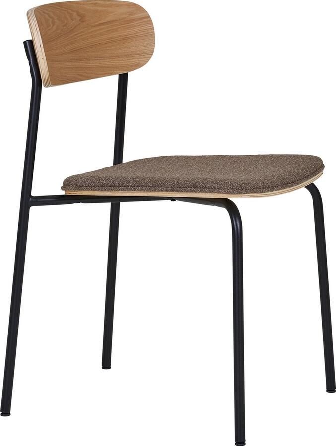 House Nordic Eetkamerstoel Estepona Stof Bruin 51x47x77cm Set van 2