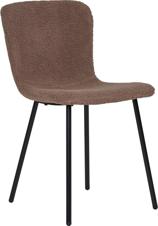 House Nordic Eetkamerstoel Halden Teddy Donkerbruin Set van 2
