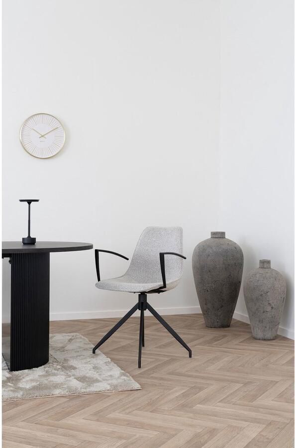 House Nordic Eetkamerstoel Monaco Bouclé Zand Draaibaar Set van 2 - Foto 2