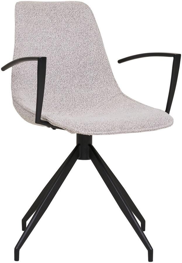 House Nordic Eetkamerstoel Monaco Bouclé Zand Draaibaar Set van 2