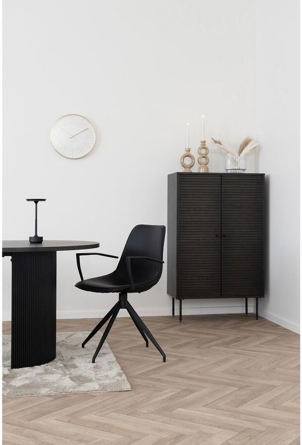 House Nordic Eetkamerstoel Zonder Armleuning Zwart Kunstleer 54x48x86cm