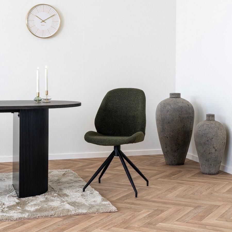 House Nordic Eetkamerstoel Monte Carlo Staal Groen Set van 2