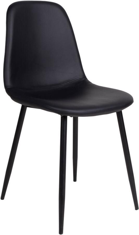 House Nordic Eetkamerstoel PU leer Zwart 50x47x88cm Draaggewicht 120kg Set van 2