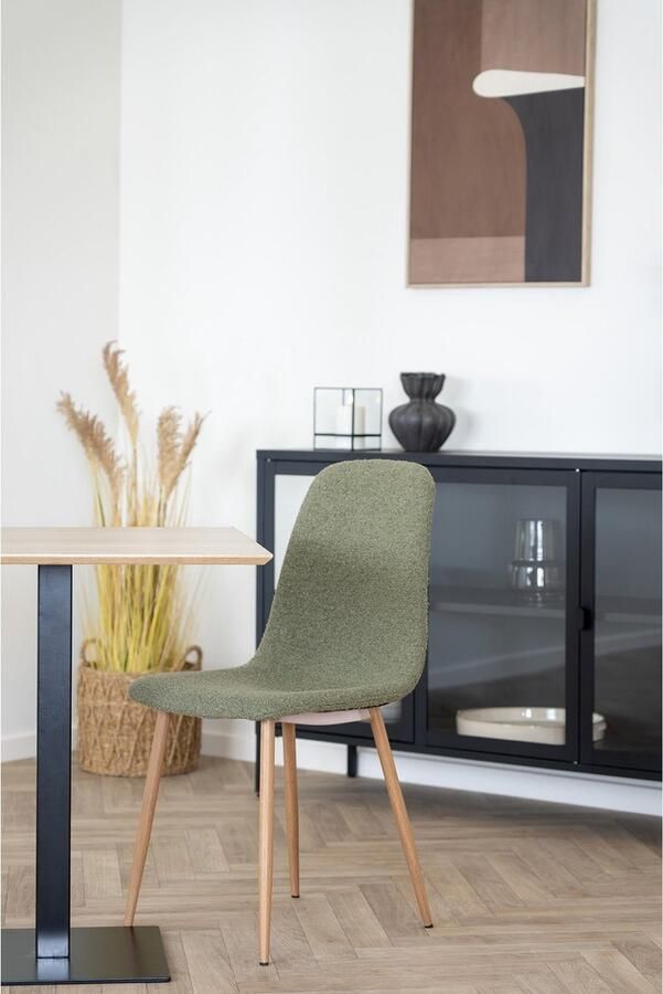 House Nordic Eetkamerstoel Stockholm Bouclé Donkergroen