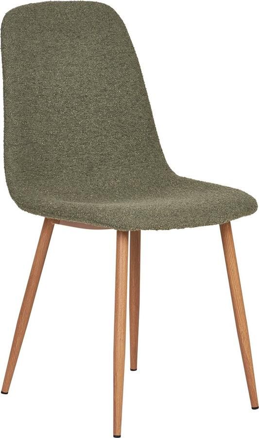 House Nordic Eetkamerstoel Stockholm Bouclé Donkergroen Set van 2