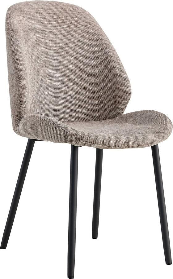 House Nordic Eetkamerstoel Stof Stone Zithoogte 47cm Monte Carlo Set van 2