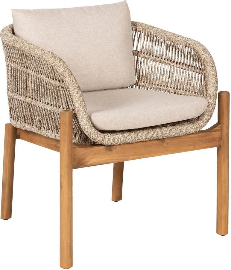 House Nordic Eetkamerstoel Terracina Acaciahout Beige Set van 2