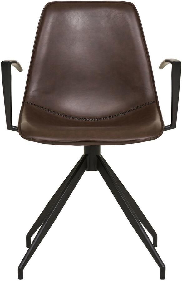 House Nordic Eetkamerstoel Zonder Armleuning Bruin Kunstleer 54x48x86cm