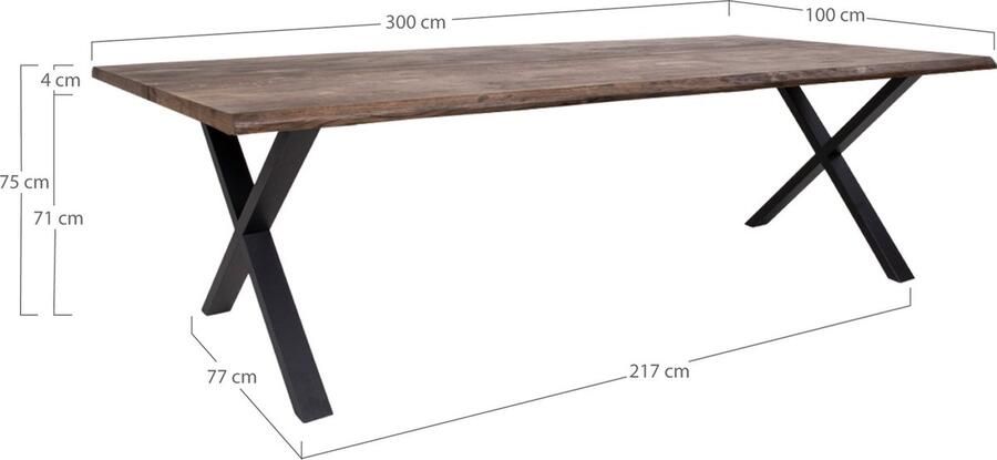 House Nordic Eetkamertafel Toulon Smoked Eikenhout 300cm
