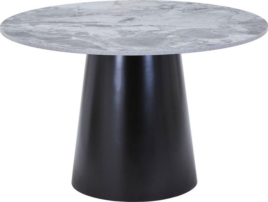 House Nordic Eettafel Brito Marmerlook Grijs Zwart Ø120cm