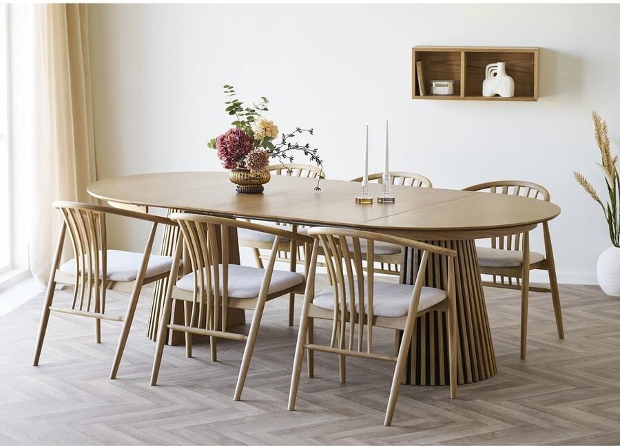 House Nordic Osaka Eiken Eettafel Uitschuifbaar Ø120 240 cm - Foto 2