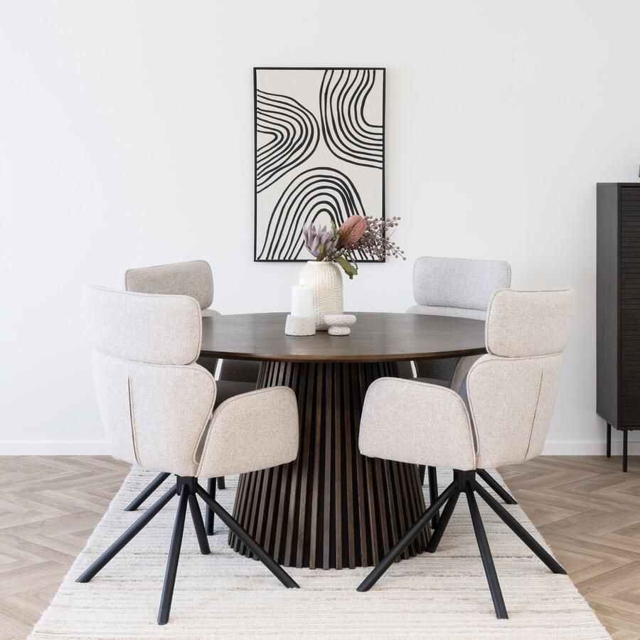 House Nordic Osaka Gerookt Eiken Eettafel Rond Ø140 - Foto 2