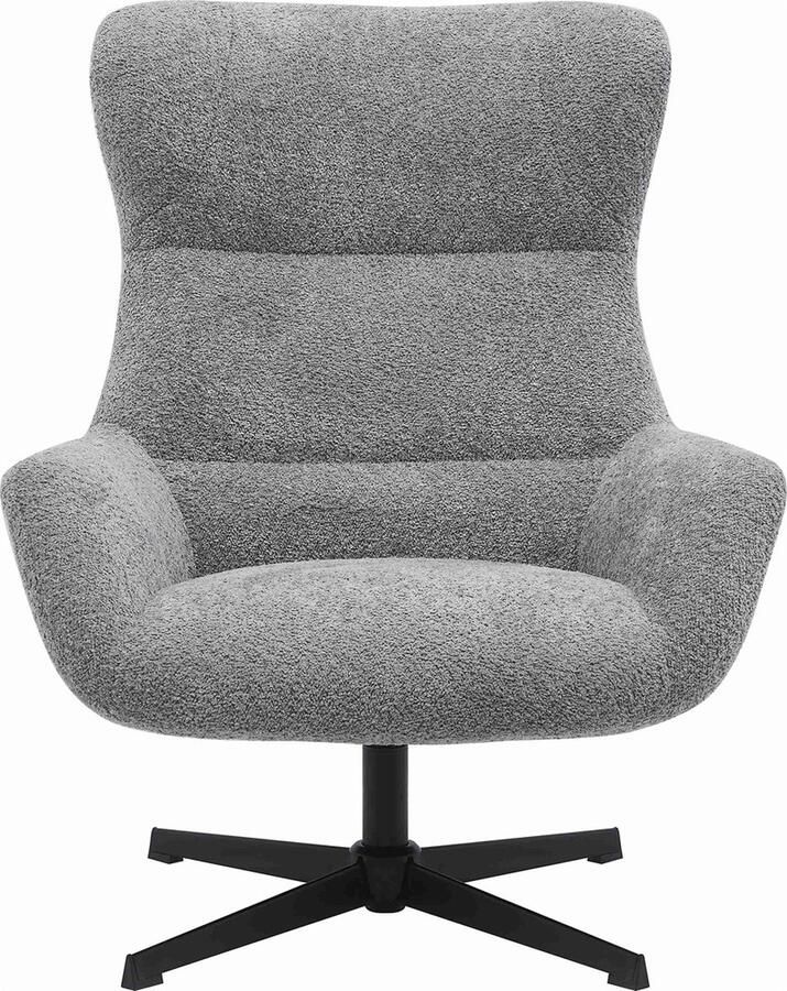 Giga Meubel House Nordic Fauteuil Draaibaar Donkergrijs Stof 89x80x101cm Bescia