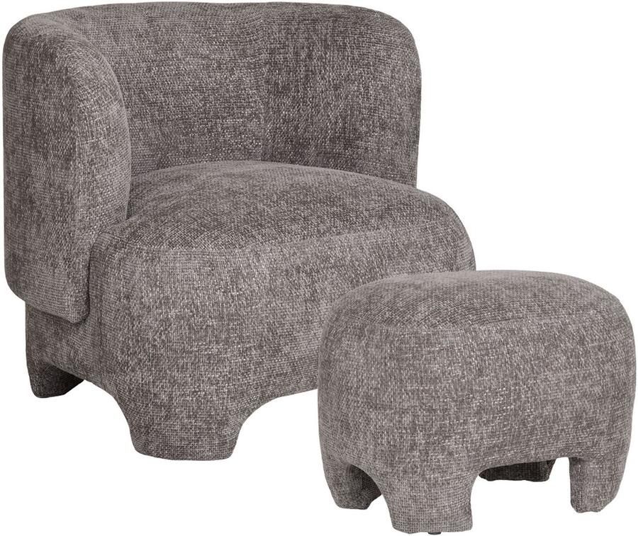 House Nordic Fauteuil Nazare Grijs Stof 79x77x72cm