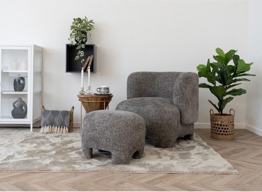 House Nordic Fauteuil Nazare Grijs Stof 79x77x72cm - Foto 2