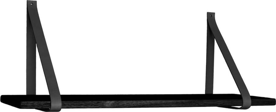 House Nordic Foyle wandplank 80x20 cm zwart leren riemen zwart