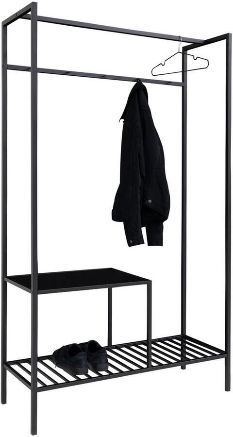 House Nordic Garderobe – Minimalistische Open Kledingkast – Zwart – 101x38x170 cm Garderobe