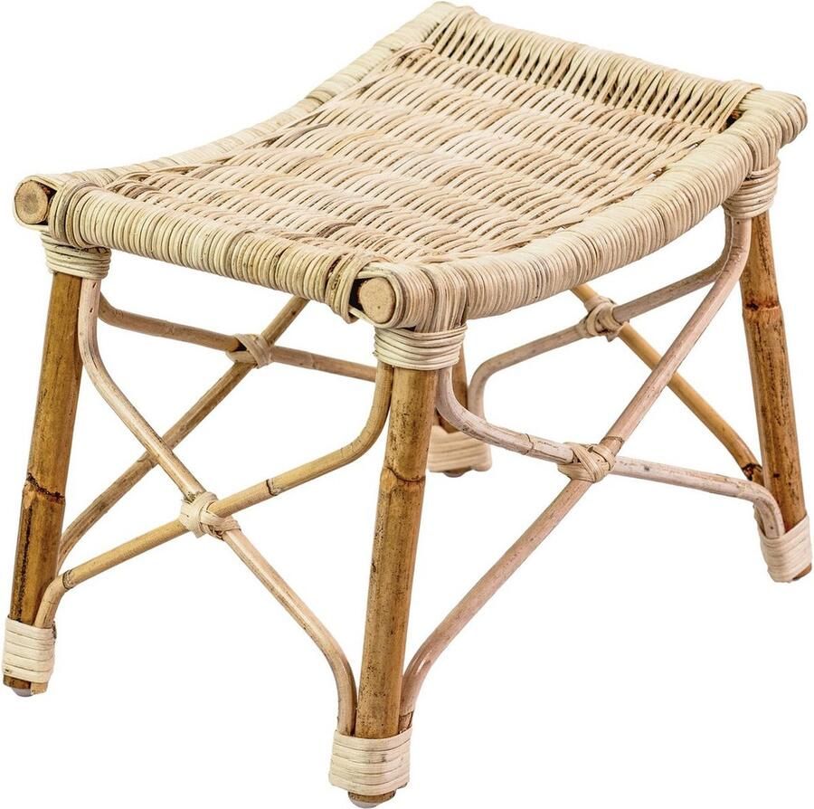 House Nordic Handgemaakte rotan kruk Arbo 55x36x45 cm