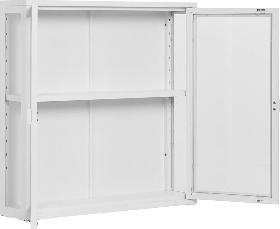 Giga Meubel House Nordic Hangende Wandkast Wit Metaal 2 Deuren 80x18x80cm Brisbane - Foto 2