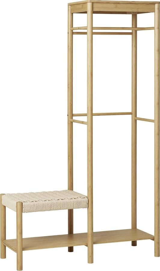 House Nordic Kledingrek Ember 95x36x165 cm Naturel Bamboe