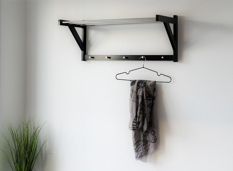 House Nordic EMOB Set van 10 kleerhangers Quincy Metaal Kledinghangers Zwart Metaal Kledinghangers Op voorraad